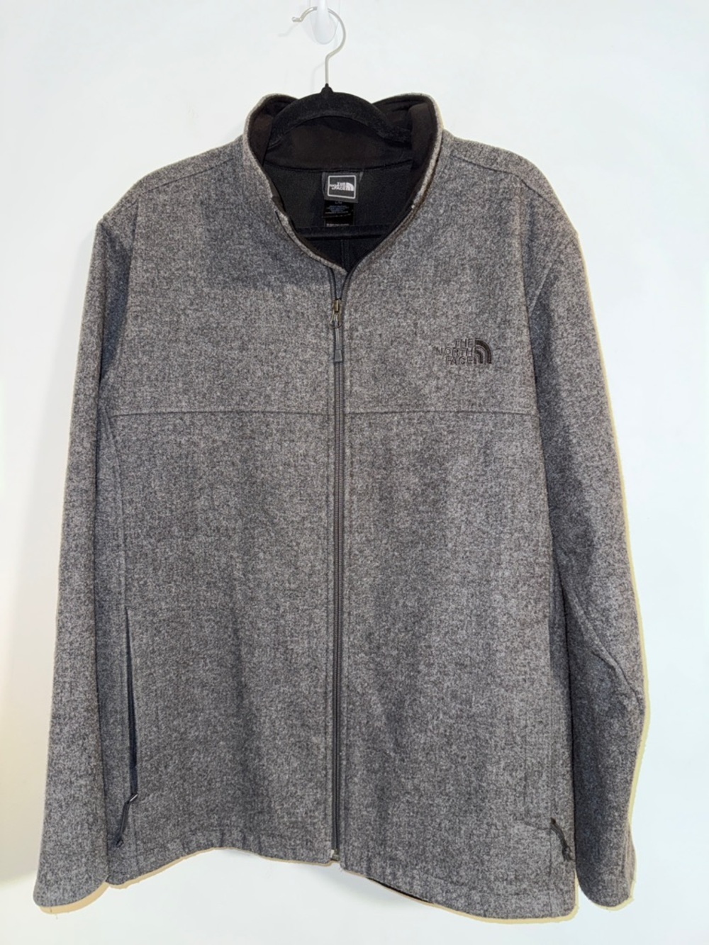 The North Face Men's wool blend Gray Full-Zip Jacket soft shell size Large